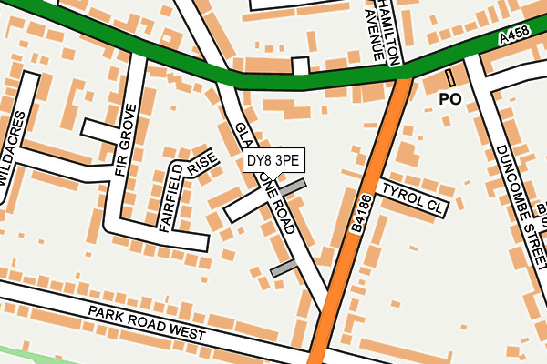 DY8 3PE map - OS OpenMap – Local (Ordnance Survey)