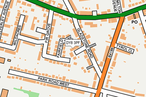 DY8 3PF map - OS OpenMap – Local (Ordnance Survey)