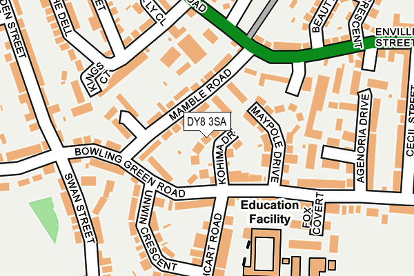 DY8 3SA map - OS OpenMap – Local (Ordnance Survey)