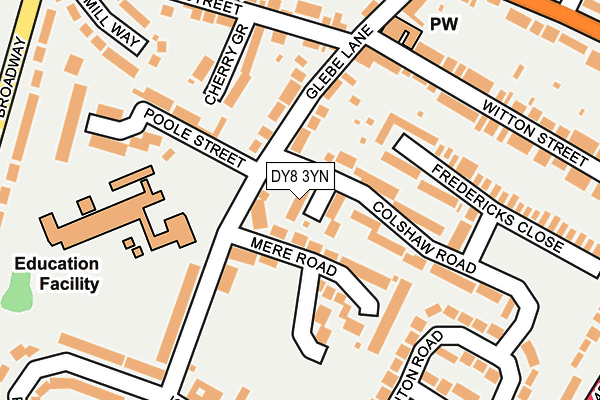 DY8 3YN map - OS OpenMap – Local (Ordnance Survey)