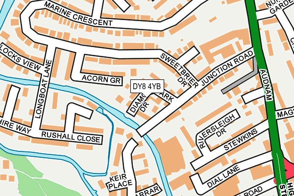 DY8 4YB map - OS OpenMap – Local (Ordnance Survey)