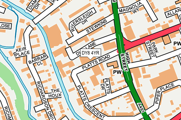 DY8 4YR map - OS OpenMap – Local (Ordnance Survey)