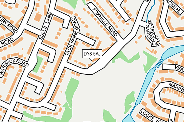 DY8 5AJ map - OS OpenMap – Local (Ordnance Survey)