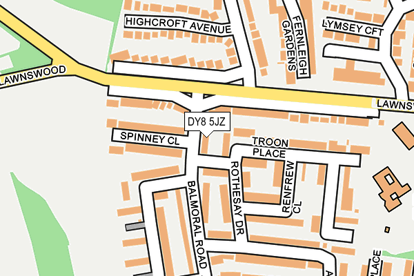 DY8 5JZ map - OS OpenMap – Local (Ordnance Survey)
