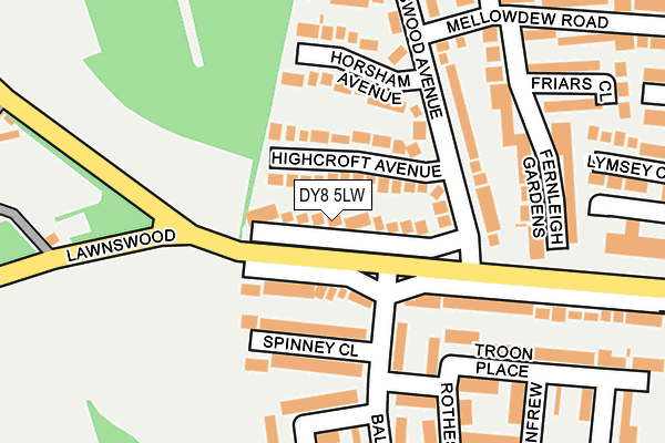 DY8 5LW map - OS OpenMap – Local (Ordnance Survey)