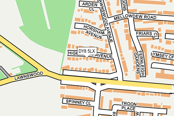 DY8 5LX map - OS OpenMap – Local (Ordnance Survey)