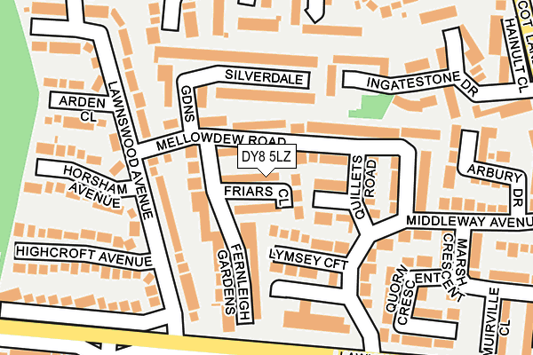 DY8 5LZ map - OS OpenMap – Local (Ordnance Survey)