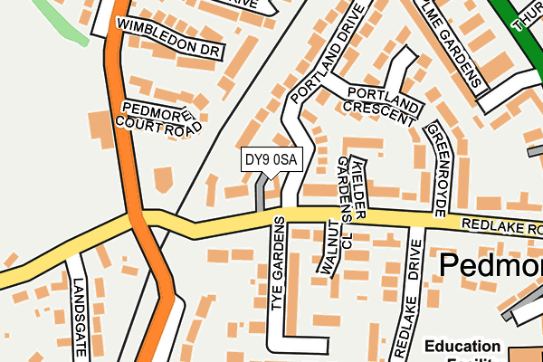 DY9 0SA map - OS OpenMap – Local (Ordnance Survey)