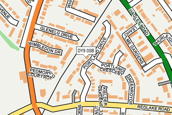 DY9 0SB map - OS OpenMap – Local (Ordnance Survey)
