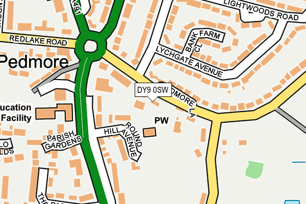 DY9 0SW map - OS OpenMap – Local (Ordnance Survey)