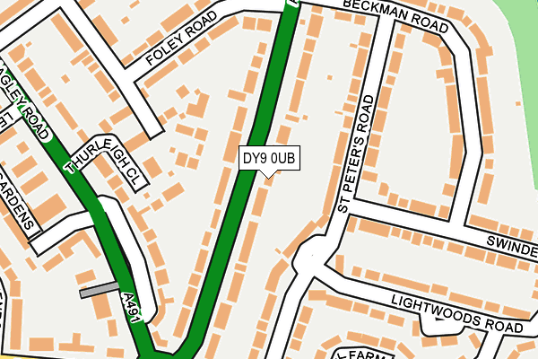 DY9 0UB map - OS OpenMap – Local (Ordnance Survey)