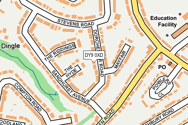 DY9 0XD map - OS OpenMap – Local (Ordnance Survey)