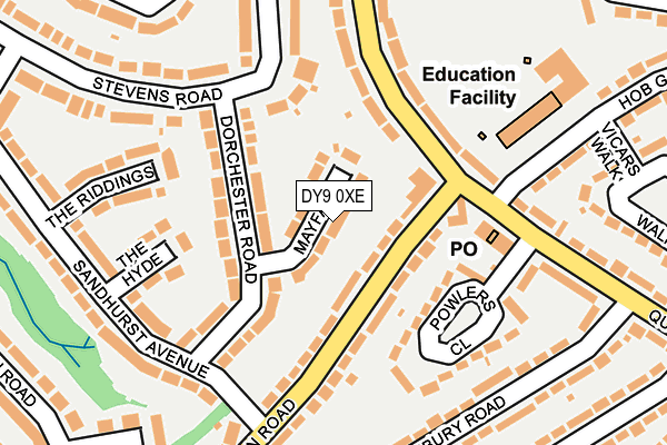 DY9 0XE map - OS OpenMap – Local (Ordnance Survey)