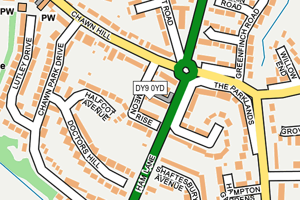 DY9 0YD map - OS OpenMap – Local (Ordnance Survey)