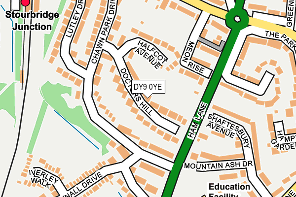 DY9 0YE map - OS OpenMap – Local (Ordnance Survey)