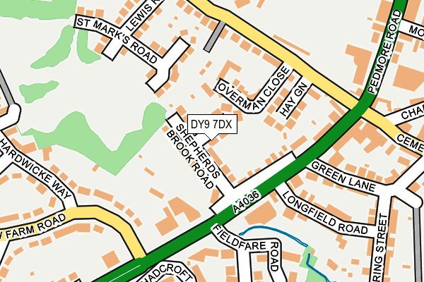 DY9 7DX map - OS OpenMap – Local (Ordnance Survey)