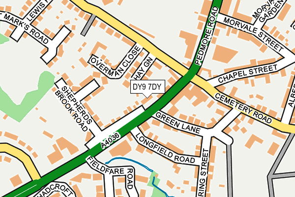 DY9 7DY map - OS OpenMap – Local (Ordnance Survey)