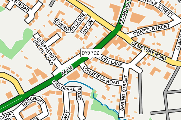 DY9 7DZ map - OS OpenMap – Local (Ordnance Survey)