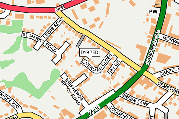 DY9 7ED map - OS OpenMap – Local (Ordnance Survey)