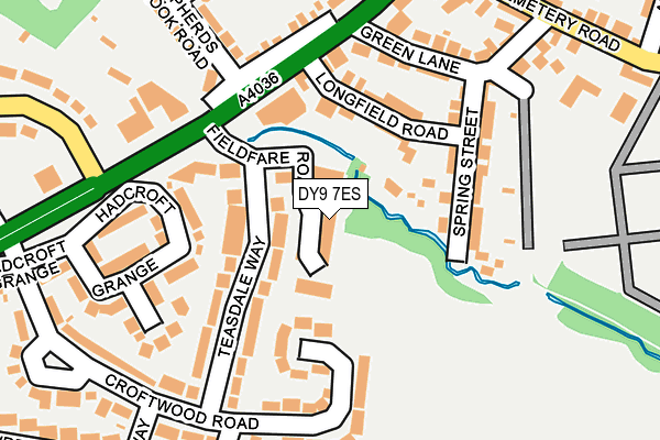 DY9 7ES map - OS OpenMap – Local (Ordnance Survey)