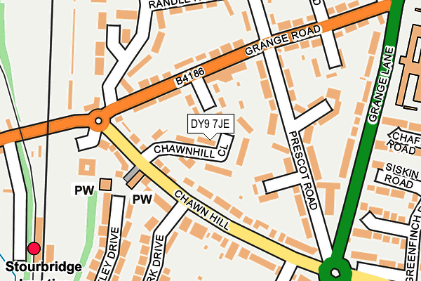 DY9 7JE map - OS OpenMap – Local (Ordnance Survey)