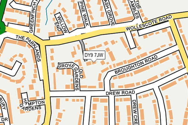 DY9 7JW map - OS OpenMap – Local (Ordnance Survey)