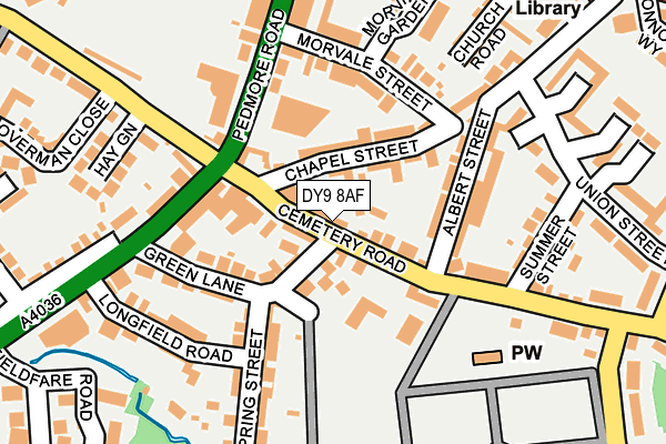 DY9 8AF map - OS OpenMap – Local (Ordnance Survey)