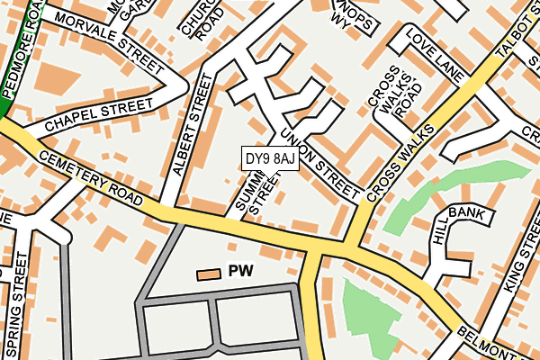 DY9 8AJ map - OS OpenMap – Local (Ordnance Survey)