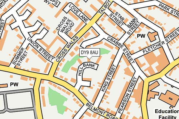 DY9 8AU map - OS OpenMap – Local (Ordnance Survey)