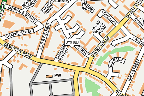 DY9 8BJ map - OS OpenMap – Local (Ordnance Survey)