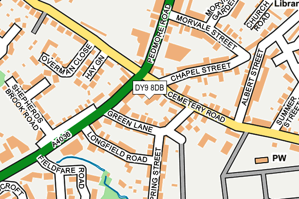 DY9 8DB map - OS OpenMap – Local (Ordnance Survey)