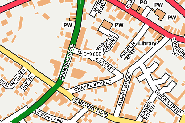 DY9 8DE map - OS OpenMap – Local (Ordnance Survey)