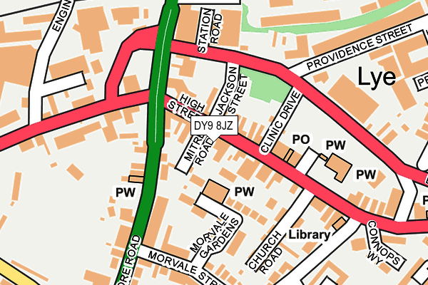 DY9 8JZ map - OS OpenMap – Local (Ordnance Survey)