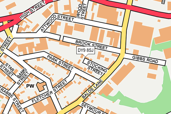 DY9 8SJ map - OS OpenMap – Local (Ordnance Survey)
