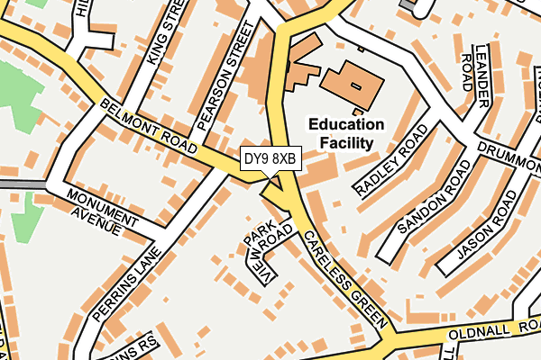 DY9 8XB map - OS OpenMap – Local (Ordnance Survey)
