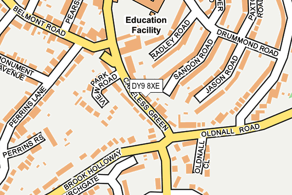 DY9 8XE map - OS OpenMap – Local (Ordnance Survey)