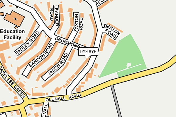 DY9 8YF map - OS OpenMap – Local (Ordnance Survey)