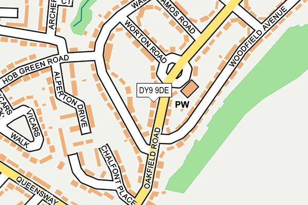 DY9 9DE map - OS OpenMap – Local (Ordnance Survey)