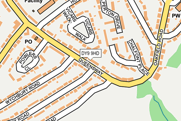DY9 9HD map - OS OpenMap – Local (Ordnance Survey)