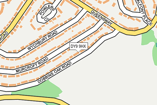 DY9 9HX map - OS OpenMap – Local (Ordnance Survey)