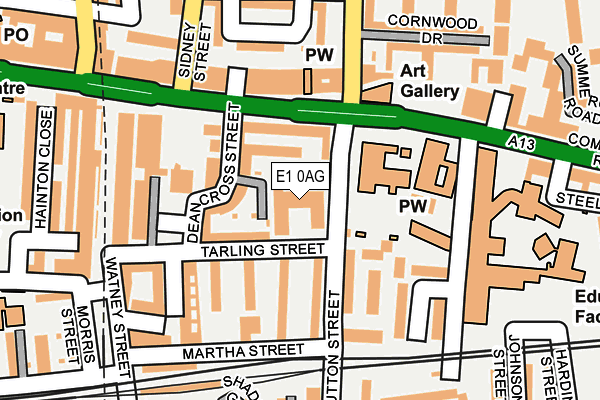 E1 0AG map - OS OpenMap – Local (Ordnance Survey)