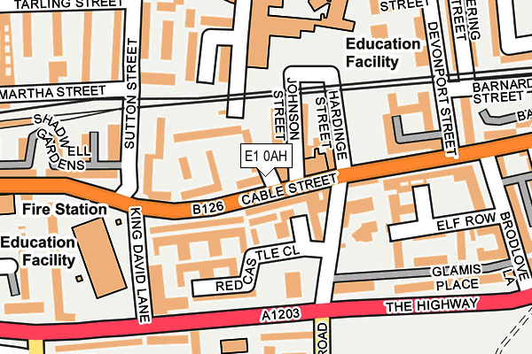 E1 0AH map - OS OpenMap – Local (Ordnance Survey)