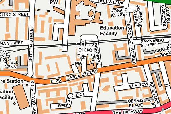 E1 0AQ map - OS OpenMap – Local (Ordnance Survey)