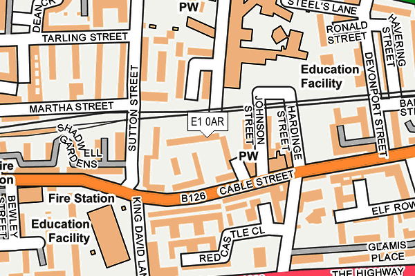 E1 0AR map - OS OpenMap – Local (Ordnance Survey)