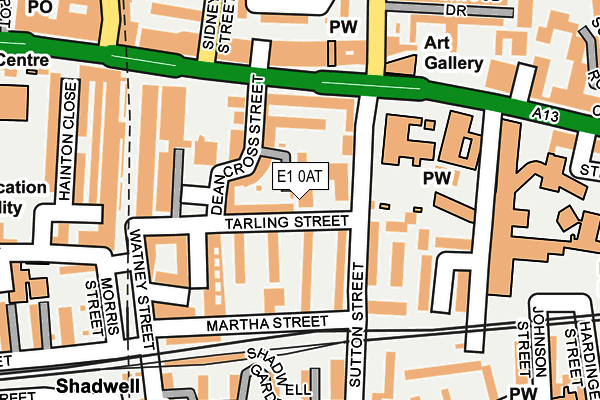 E1 0AT map - OS OpenMap – Local (Ordnance Survey)