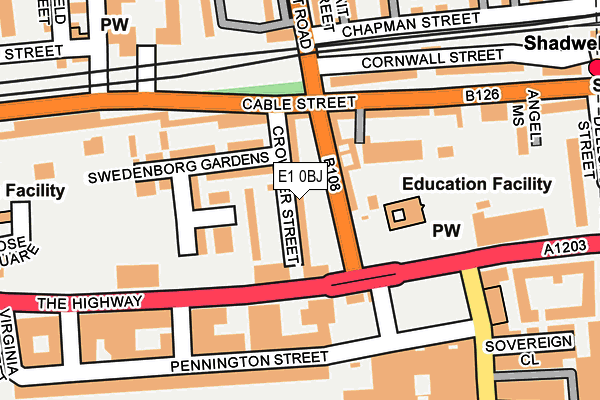 E1 0BJ map - OS OpenMap – Local (Ordnance Survey)