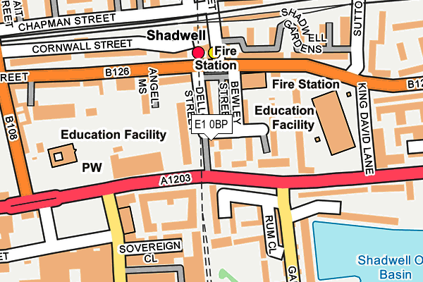 E1 0BP map - OS OpenMap – Local (Ordnance Survey)