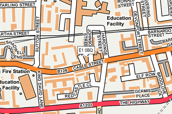 E1 0BQ map - OS OpenMap – Local (Ordnance Survey)