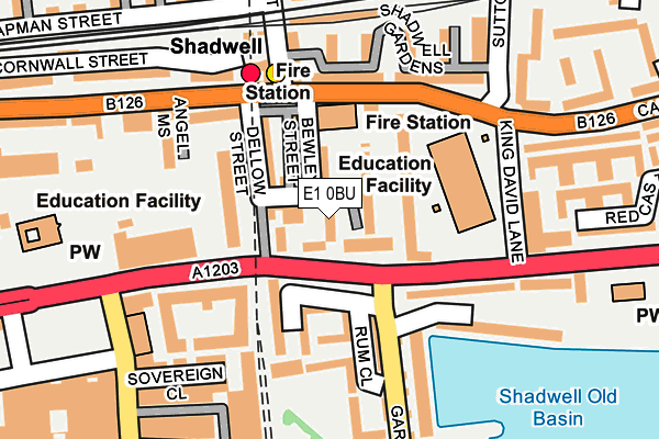 E1 0BU map - OS OpenMap – Local (Ordnance Survey)