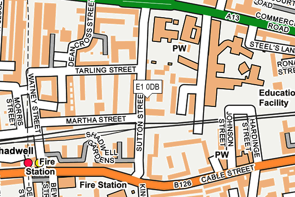 E1 0DB map - OS OpenMap – Local (Ordnance Survey)